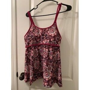 Women's Floral Print Swim Tankini Top Swimwear Size XL Multicolor